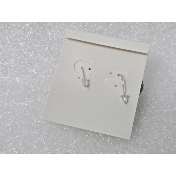 Glittery Sterling Silver Round Drop Earrings With Fishhook Backs - Picture 2 of 2